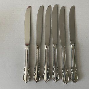 Lot of 6 Flatware Stainless Steel Dining Victorian Style Knives